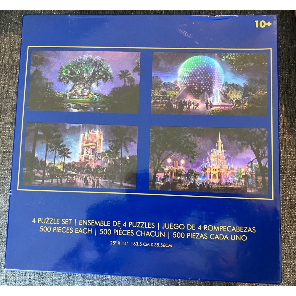 Disney Parks 50th Anniversary 4 Puzzle Set 500 Pieces Each WDW Icons New Sealed
